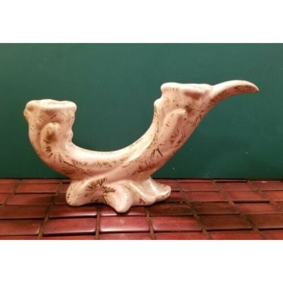 Vintage Mid Century Two-Tiered Asymmetrical Double Ceramic Candle Holder - Picture 3 of 6